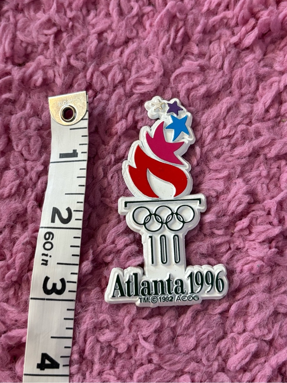 1996 Atlanta Olympics 100th Olympics Rubber Magnet Travel Refrigerator Vintage